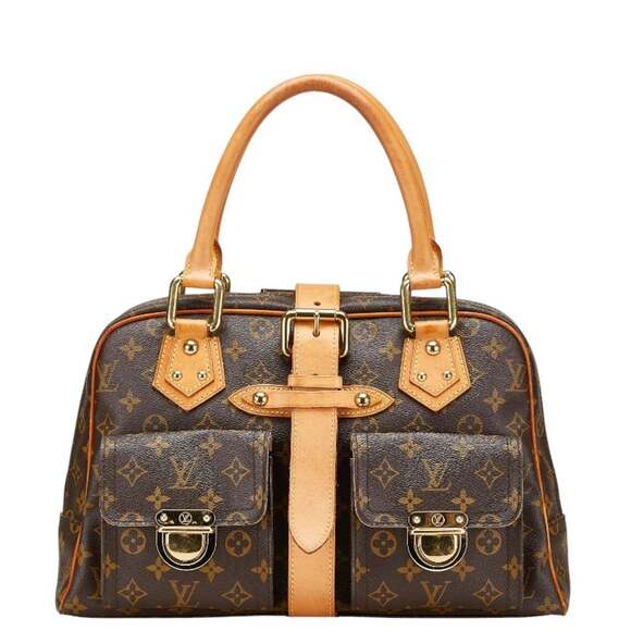 LOUIS VUITTON Handbags - Louis Vuitton Monogram Manhattan GM Handbag/Boston Bag M40025 Brown Leather W...